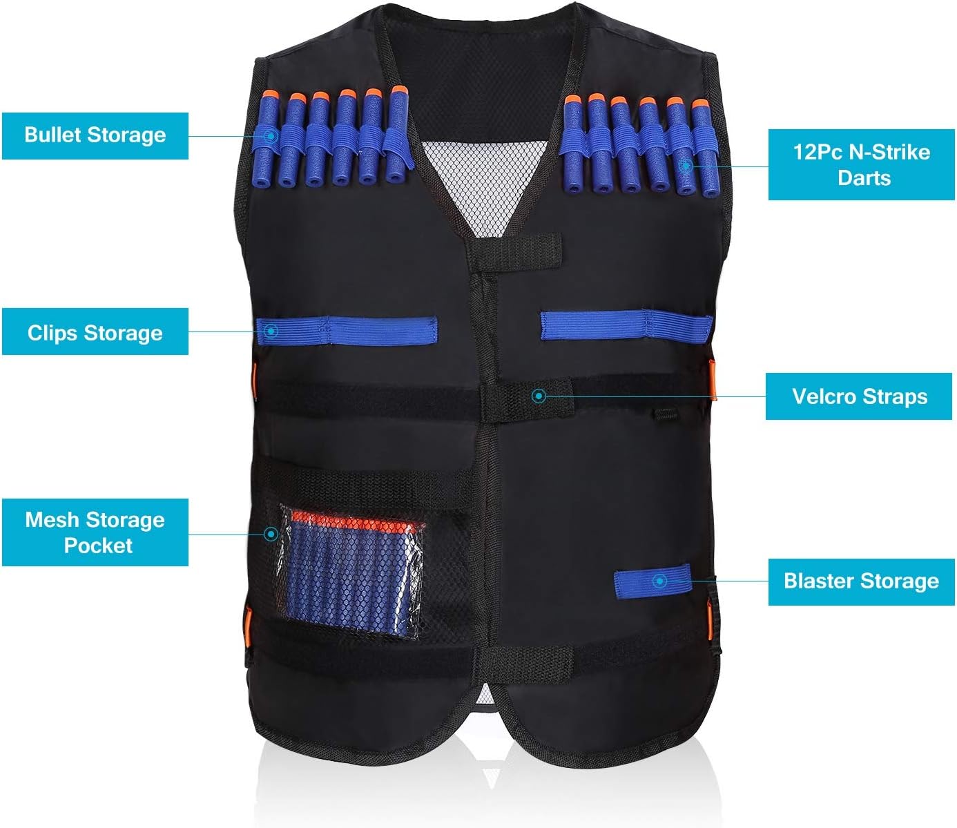 Yosoo Chaleco Elite para niños para la serie Gun (negro), Negro –