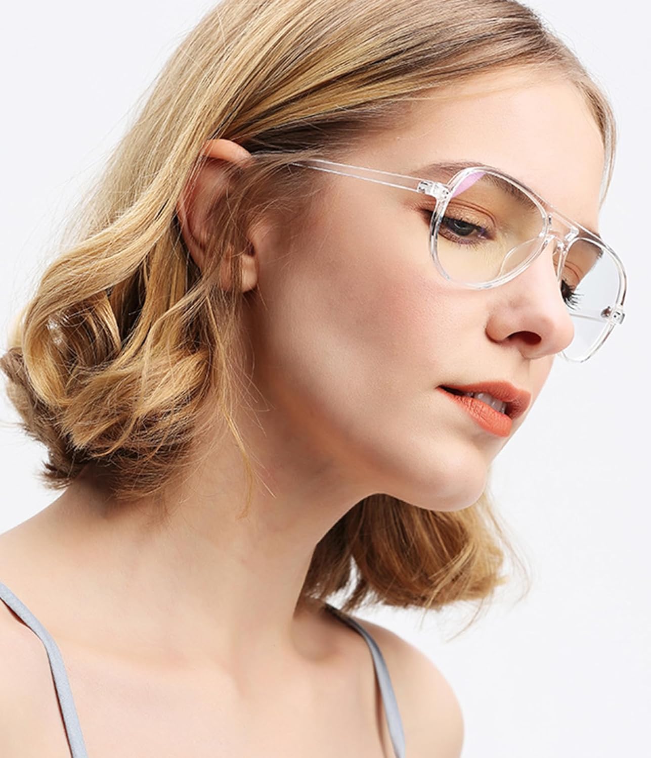 ZIMUSUN Gafas de aviador retro con luz azul para mujeres y hombres de los años 70, gafas de piloto con marco de gran tamaño, antifatiga ocular
