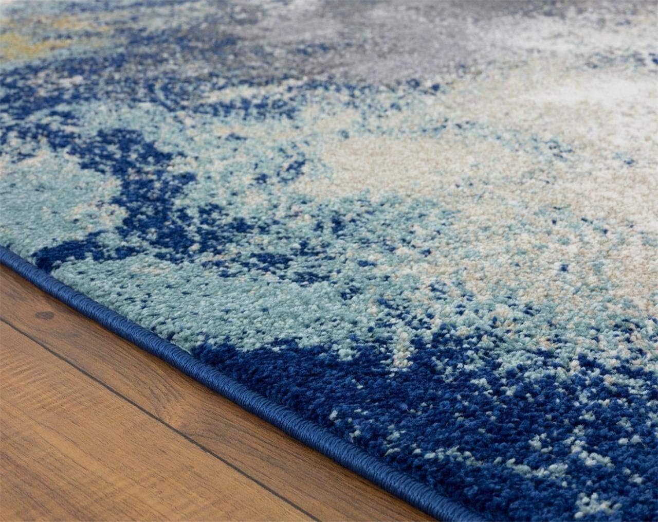 LUXE WEAVERS Beverly Collection 8445 – Alfombra moderna de 2 x 3 pulgadas, color azul