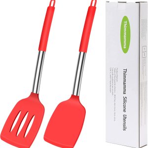 Espátula de cocina de silicona, espátula ranurada de silicona grande resistente al calor, espátulas sólidas para utensilios de cocina Espátula de cocina de silicona, espátula ranurada de silicona grande resistente al calor, espátulas sólidas para utensilios de cocina