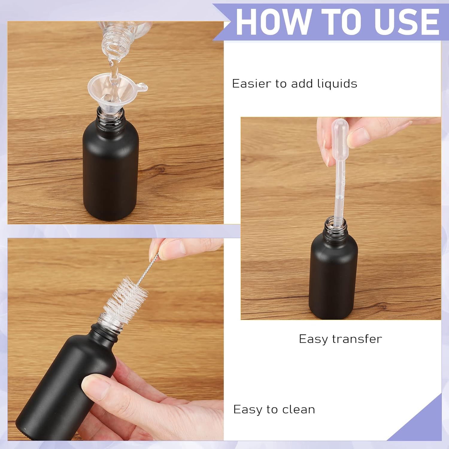 100 botellas de spray de vidrio de 2 onzas, botella de spray de niebla fina, botellas de aerosol cosméticas rellenables, botella pequeña vacía con