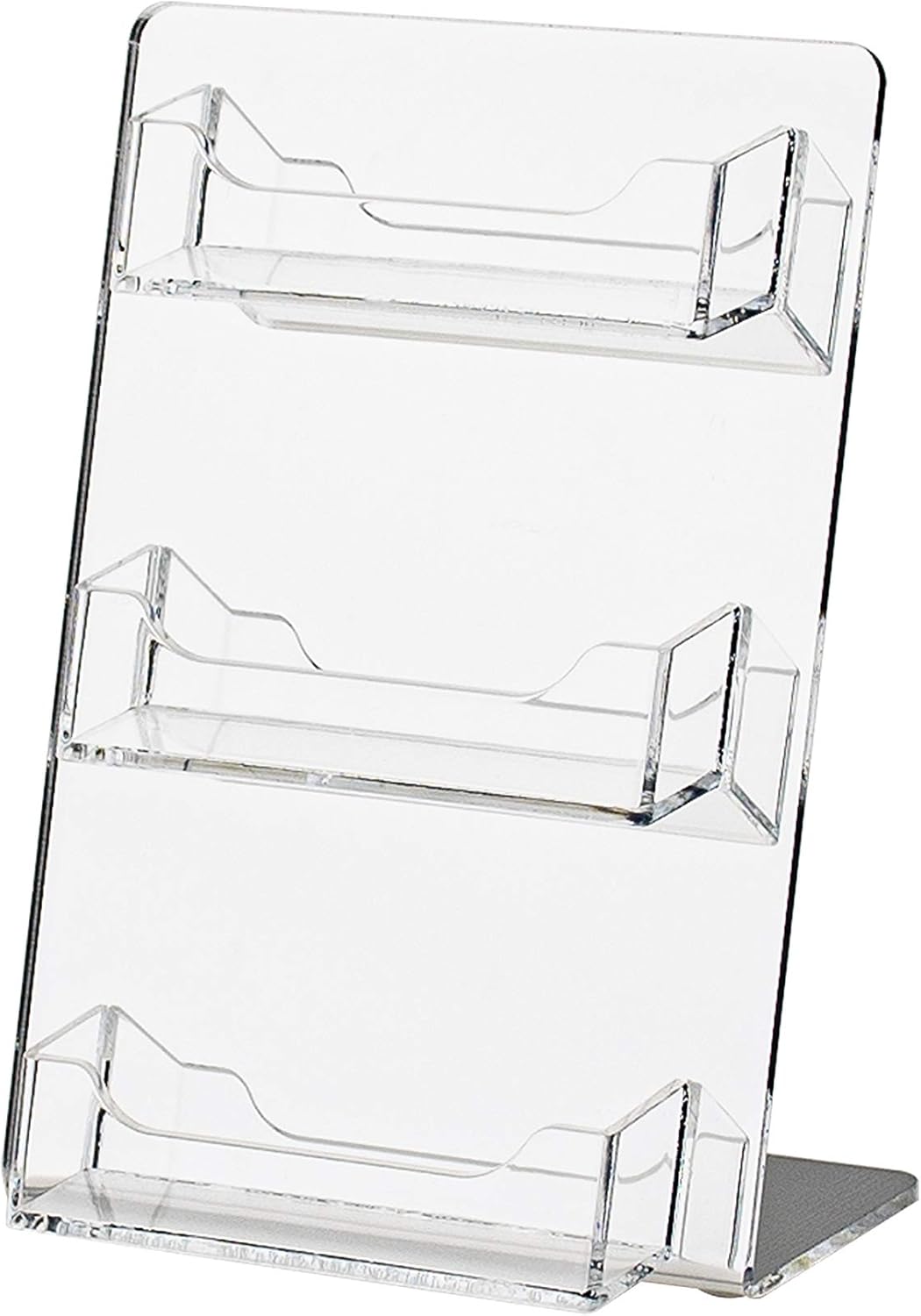 Exhibición de tarjetas de visita con múltiples ranuras para tarjetas de citas de 3.5 x 2 pulgadas, soporte de exhibición inclinado con espejo de 3