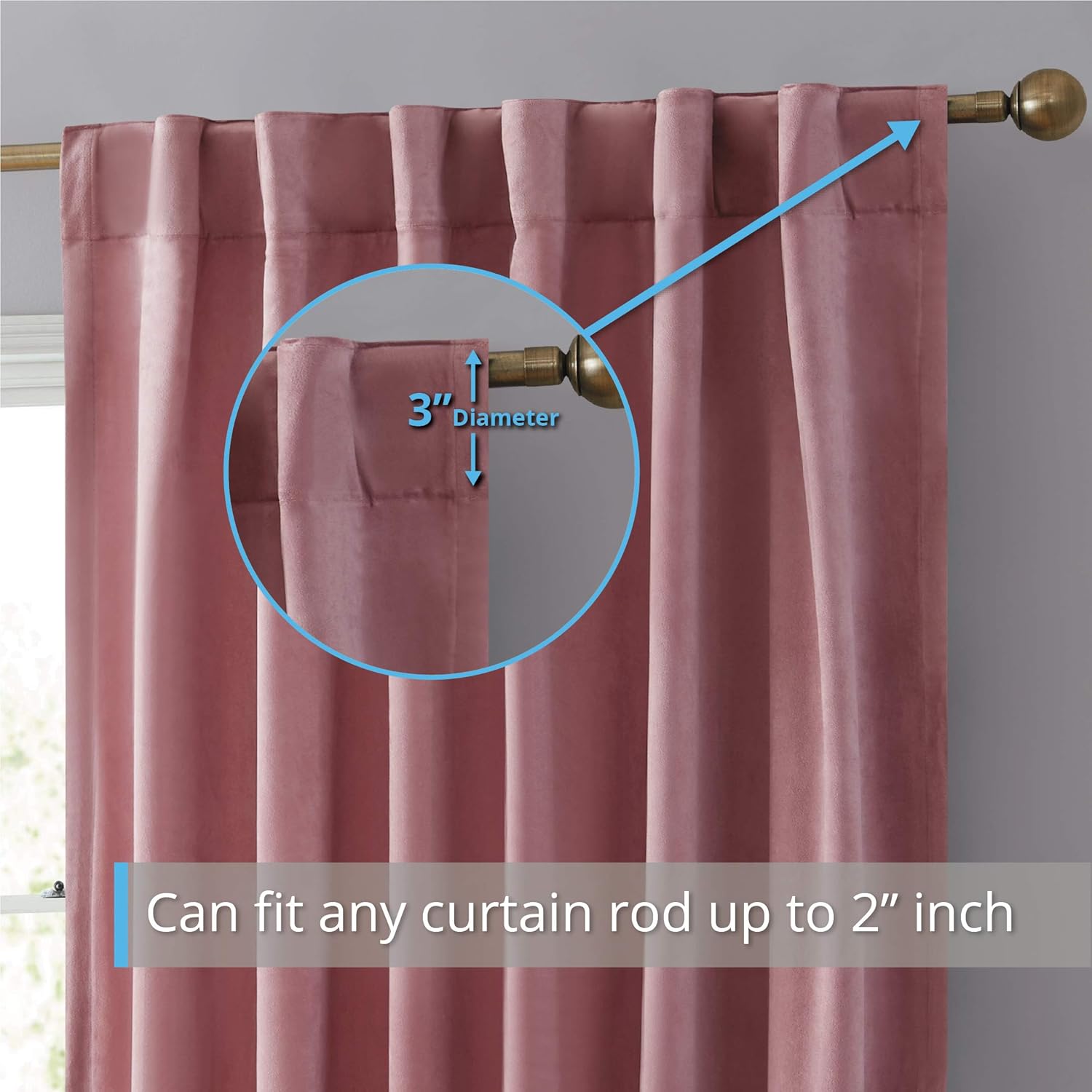 HLC.ME – Paños de cortina decorativos Lopez de primer nivel, suaves, traslúcidos con agujero para barra tratamiento de ventanas para dormitorio y
