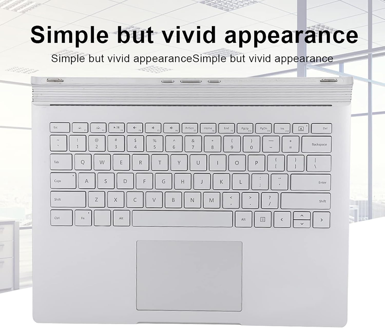 Fydun para Surface Book, teclado de reemplazo pc panel frontal 1 1704 1705 multifuncional plata para portátil portátil