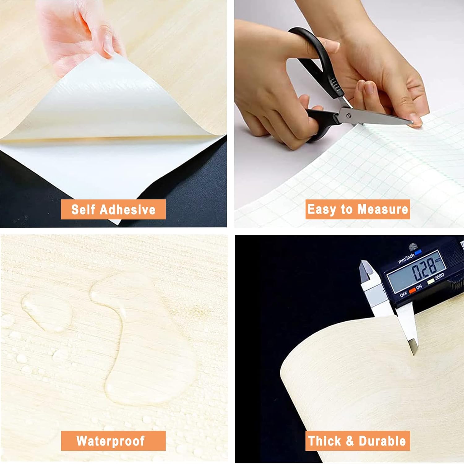 AISHEDYER Papel de contacto de madera de arce blanco de 15.7 x 197 pulgadas, papel tapiz autoadhesivo autoadhesivo de vinilo decorativo en madera