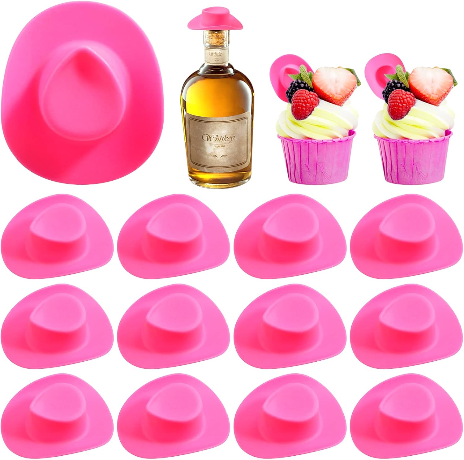 30 piezas de mini sombrero de vaquero occidental, sombrero de vaquera, sombreros de muñeca lindos de plástico, accesorios de decoración para fiesta