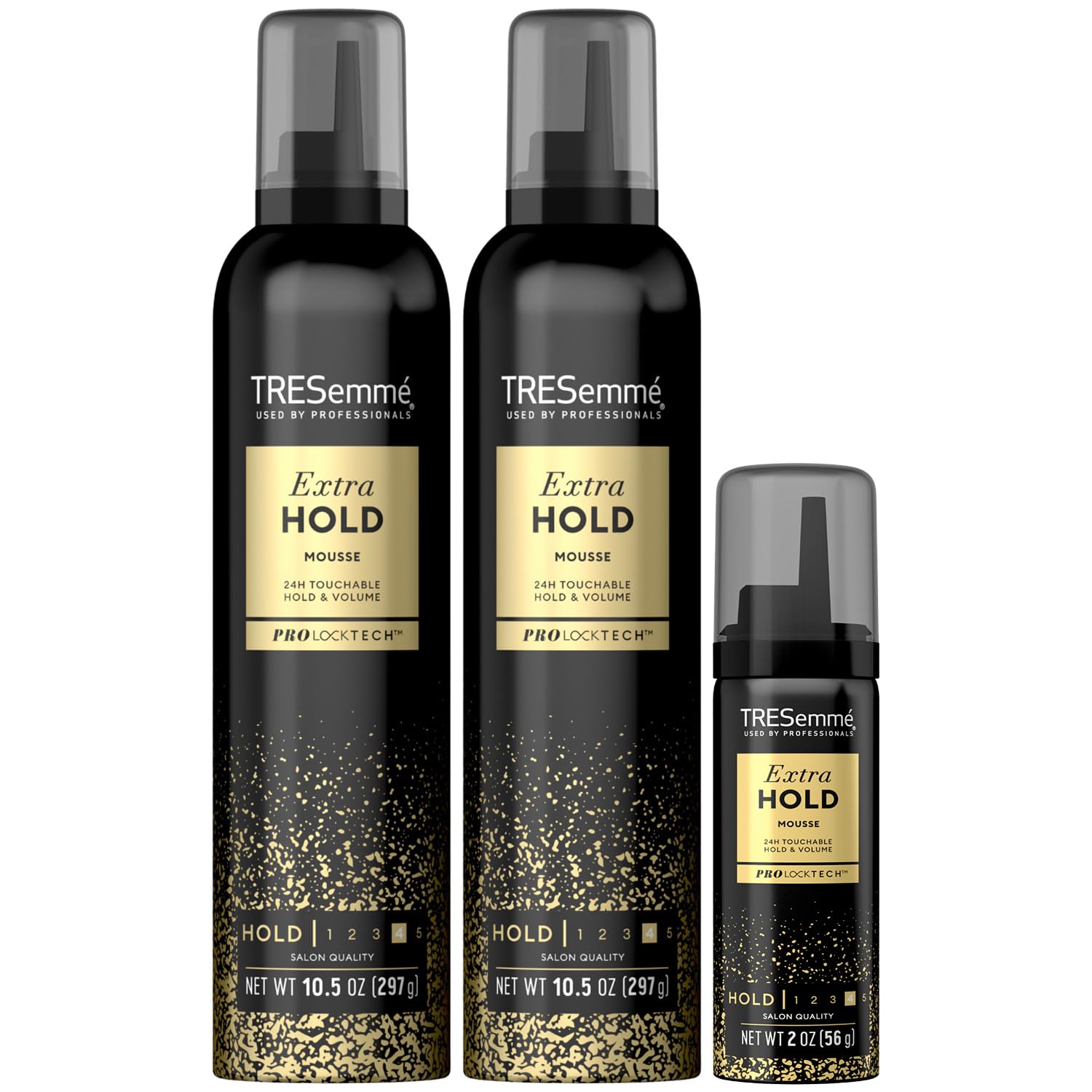 Tresemme – Juego de mousse para el cabello Tres Two Hair Mousse Extra Hold + Tresemme Hair Mousse Extra Hold Mousse de tamaño de viaje, productos