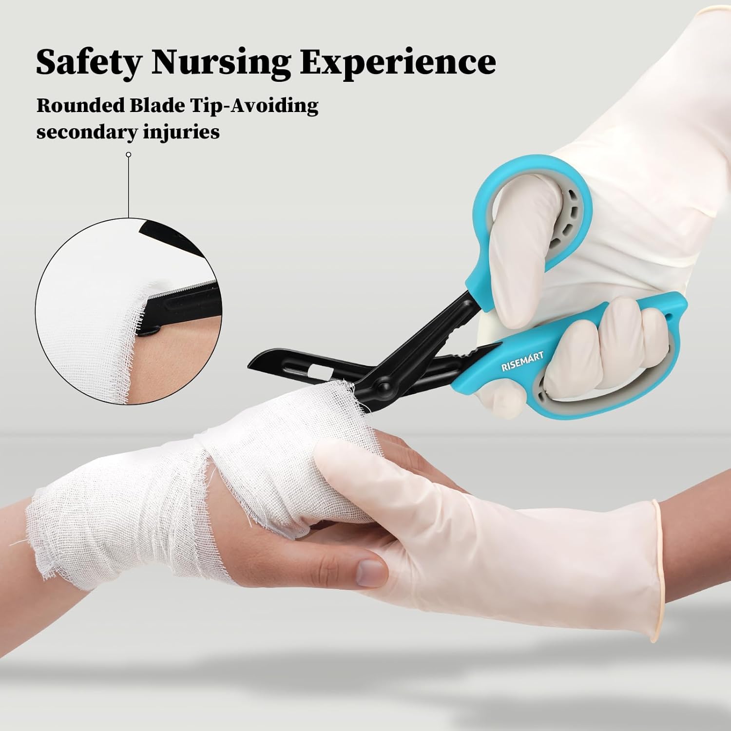 Tijeras de trauma  Tijeras médicas vendaje para enfermeras, 7.5 pulgadas, cuchillas antiadherentes recubiertas de fluoruro, tijeras de enfermería,