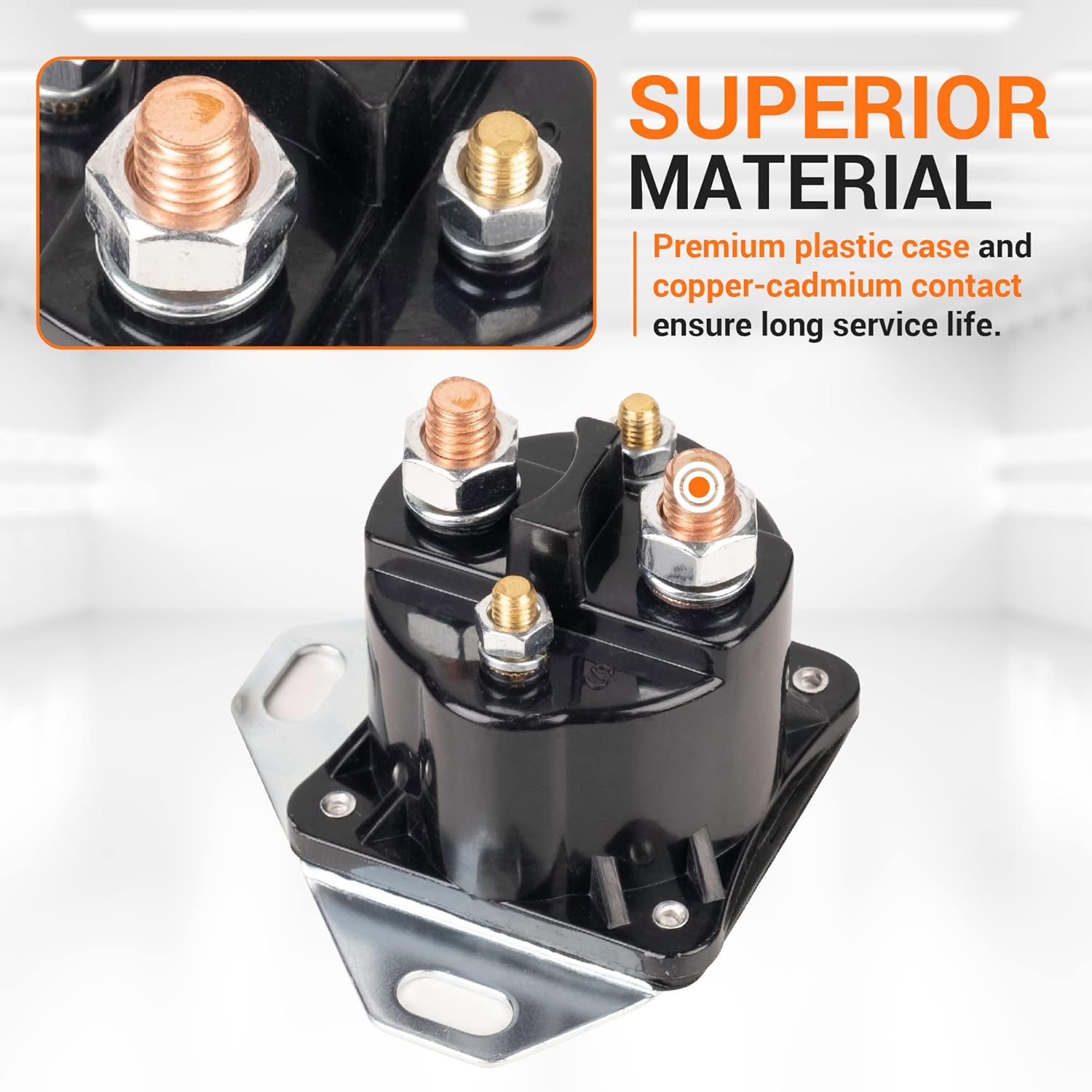 BlueStars Solenoide de arranque SS598T compatible con 110 terminales John Deere Ford F150 F250 F350 12 voltios System 4 – Reemplaza STS1 SS4 SS598