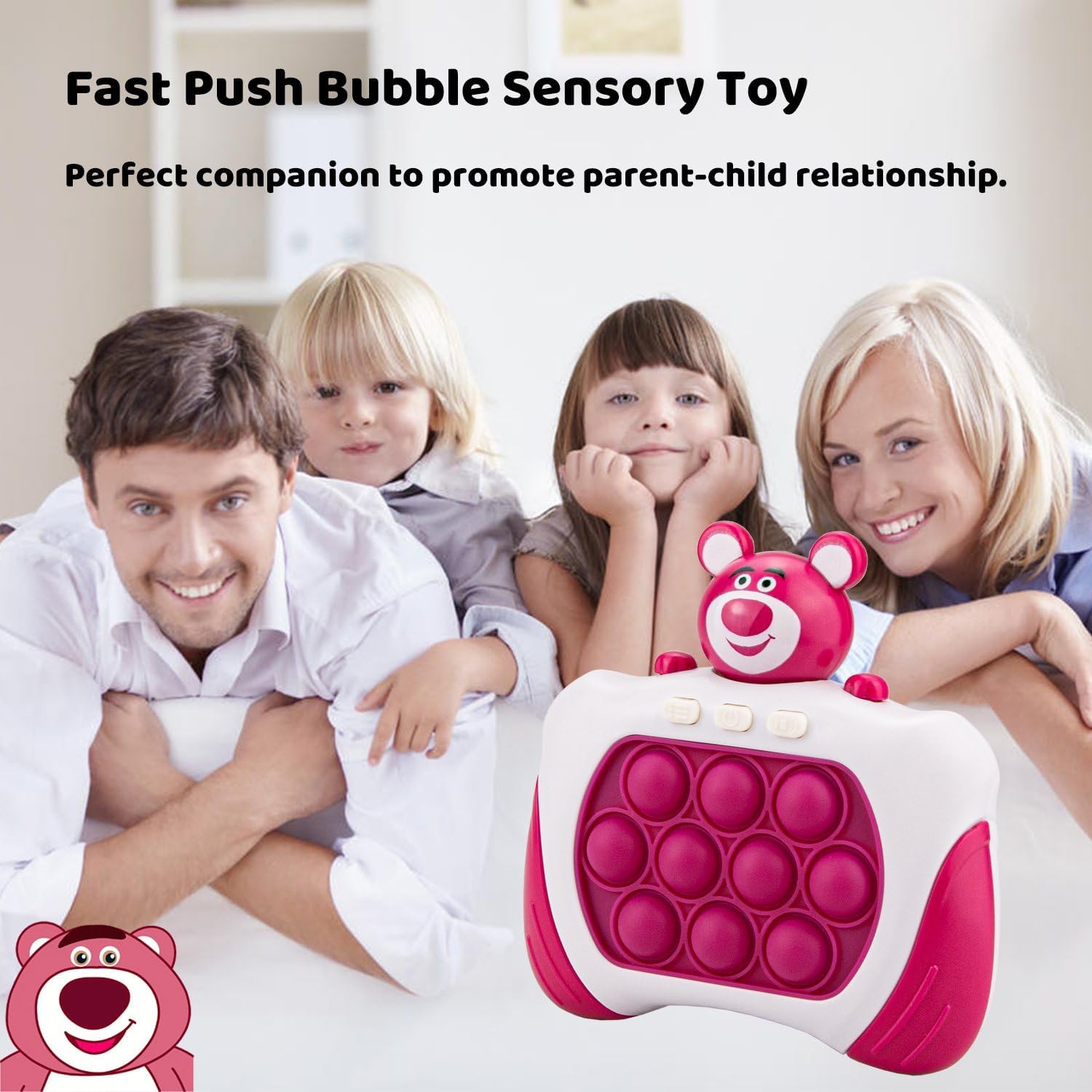 Juguete para ansiedad de presionar burbujas rápidas, juego sensorial interactivo de empuje rápido, juego de botón para niños y adultos, juguete de