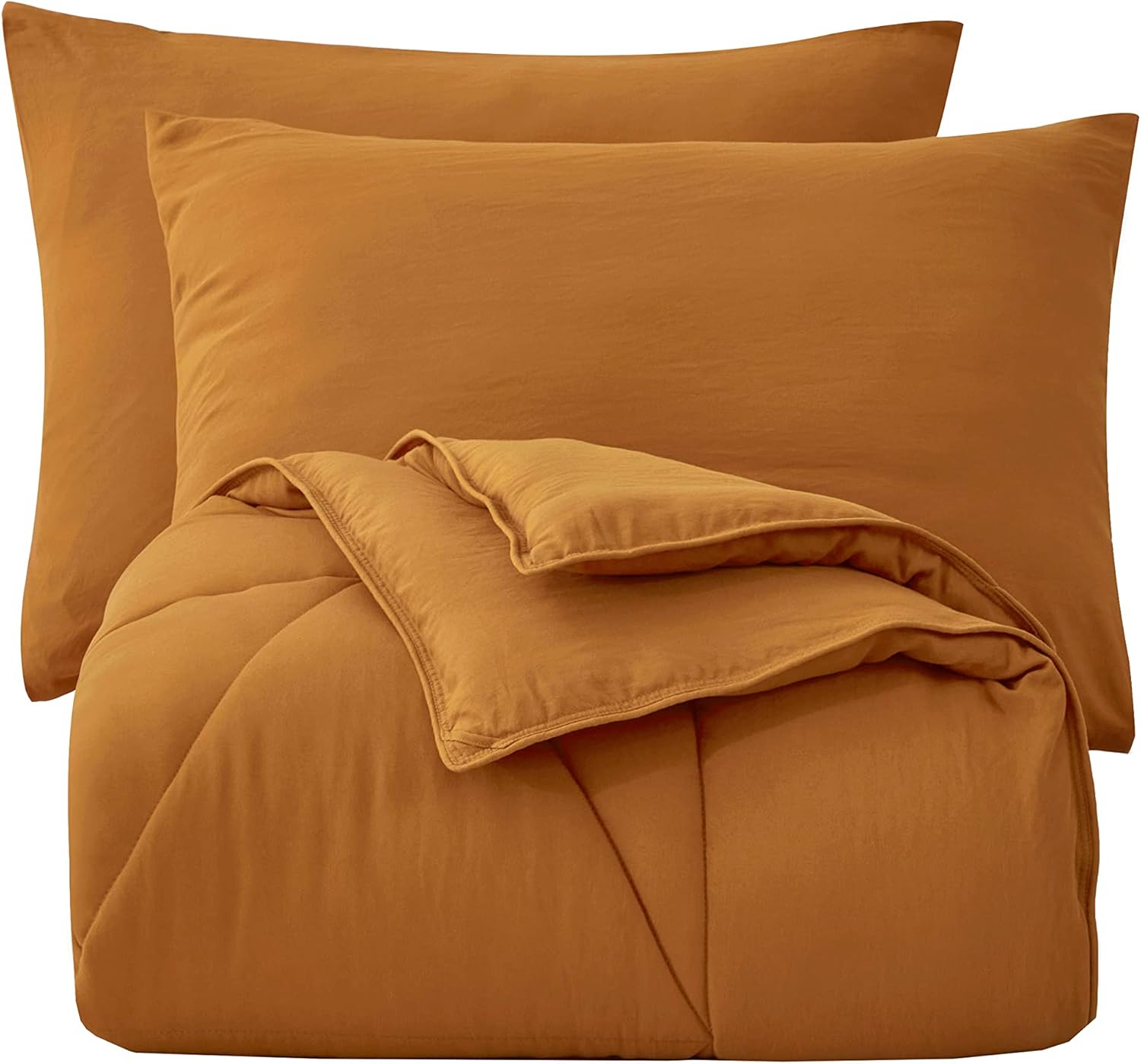 Chezmoi Collection Rory – Juego de edredón de microfibra acolchada triangular de 3 piezas, ropa de cama geométrica ligera lavada suave, King,