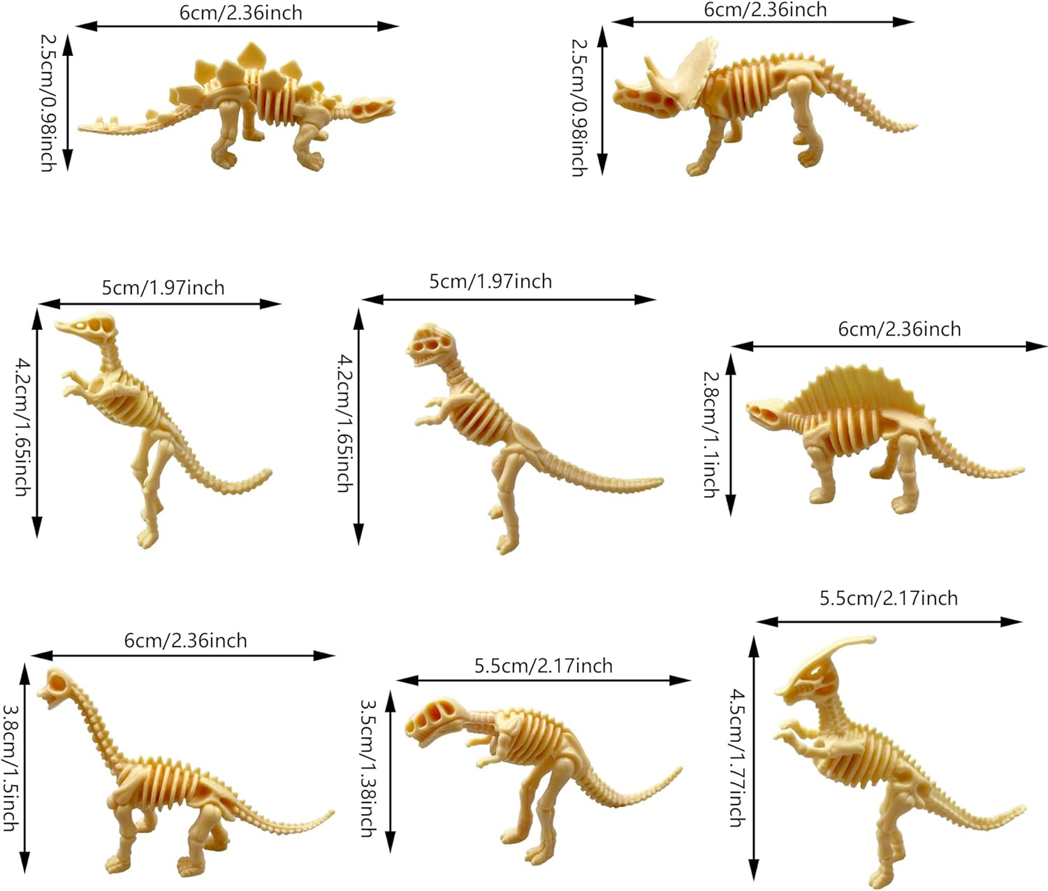 50 piezas de esqueletos de fósiles de dinosaurio, juguetes de esqueleto de dinosaurio, figuras surtidas, huesos de dinosaurio para decoración de
