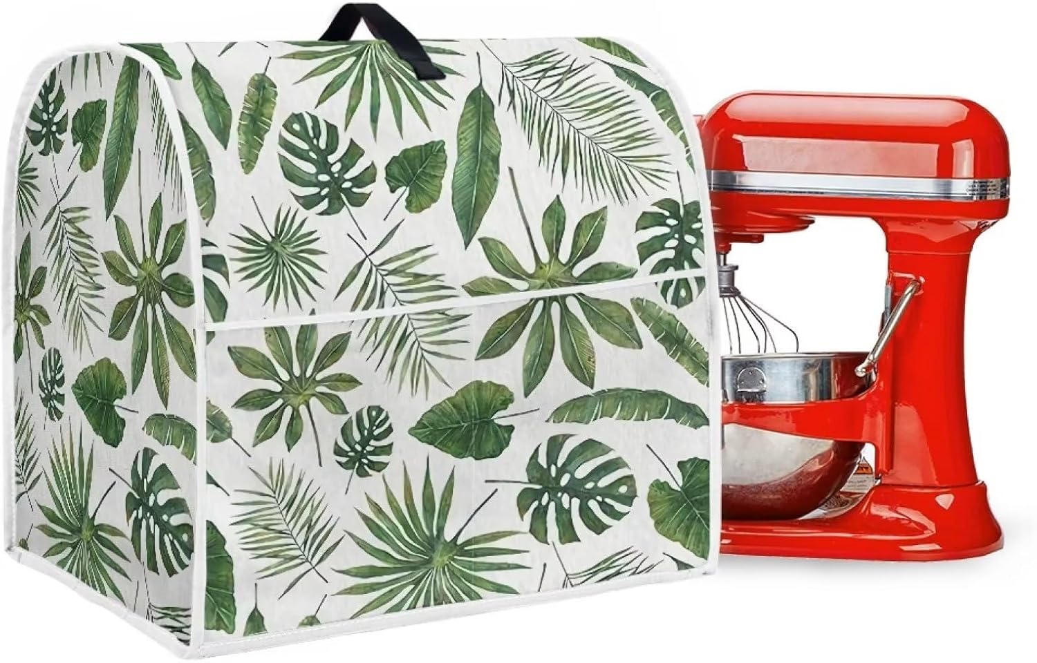 Fundas para batidora de pie de hojas tropicales para cabezal inclinable y modelos de elevador de tazón, cubierta lavable para electrodomésticos de