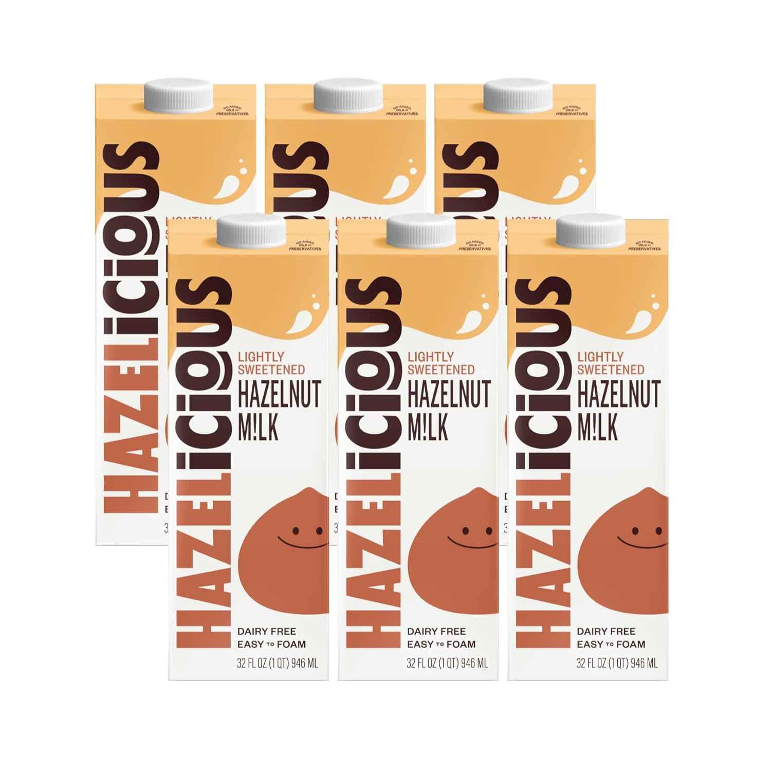 Hazelicious Leche de avellana ligeramente endulzada, vegana, sin OMG, sin lácteos y a base de plantas, espuma perfectamente y apta para baristas,