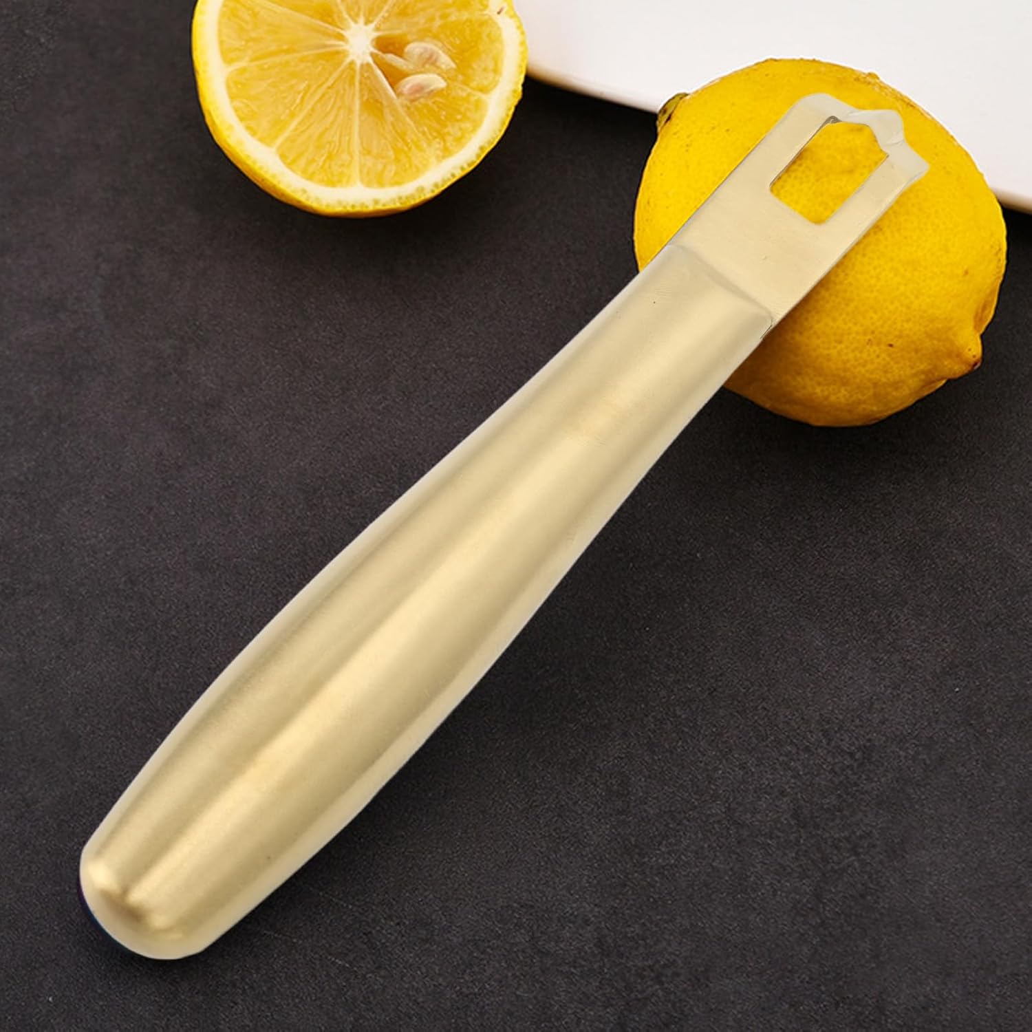 Herramienta peladora de ralladura de limón, rallador de acero inoxidable para pelar limón, cuchillo multifuncional de cocina para cócteles,