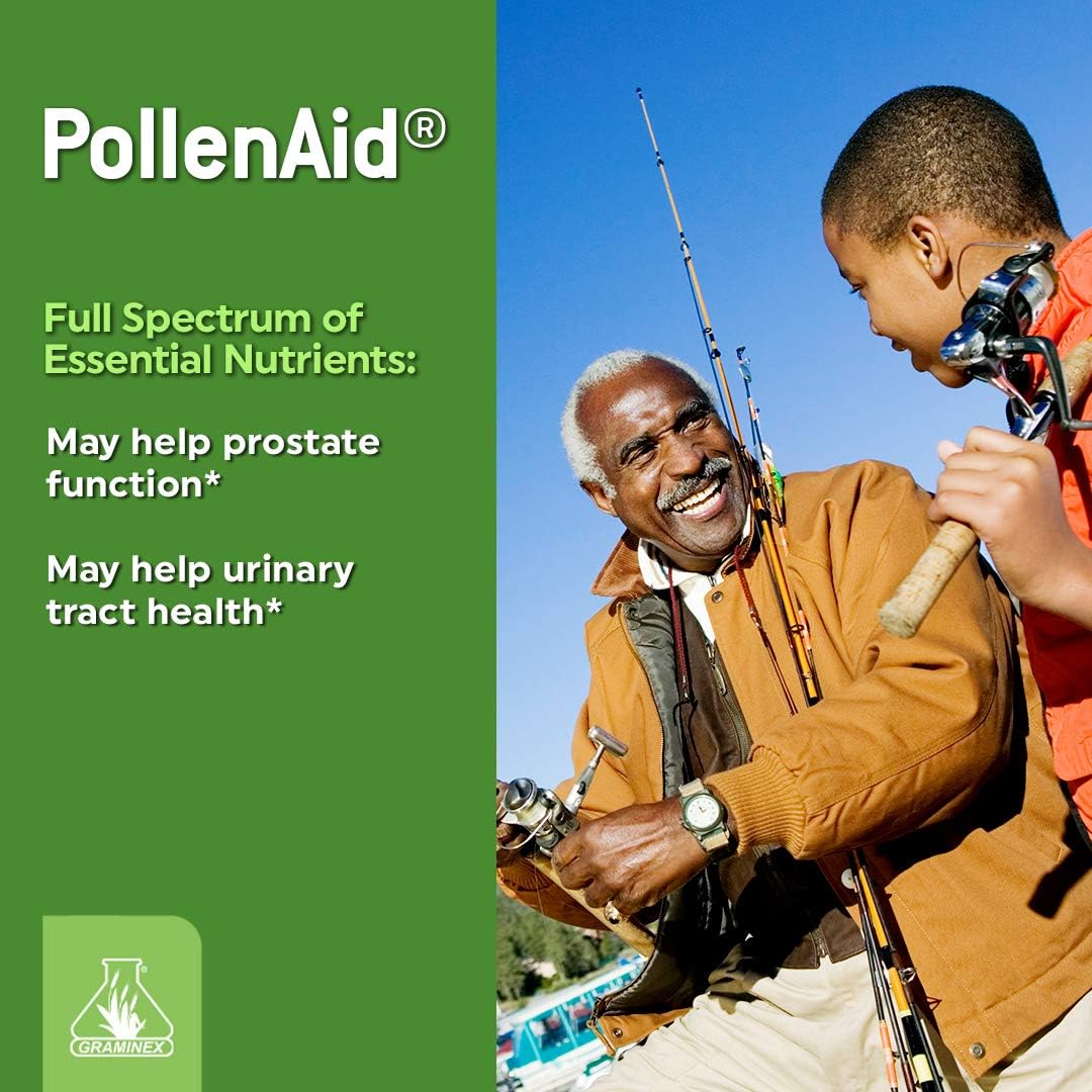 Suplemento de próstata PollenAid apoyo natural de próstata para el control de la vejiga y la salud del tracto urinario, extracto de polen de centeno