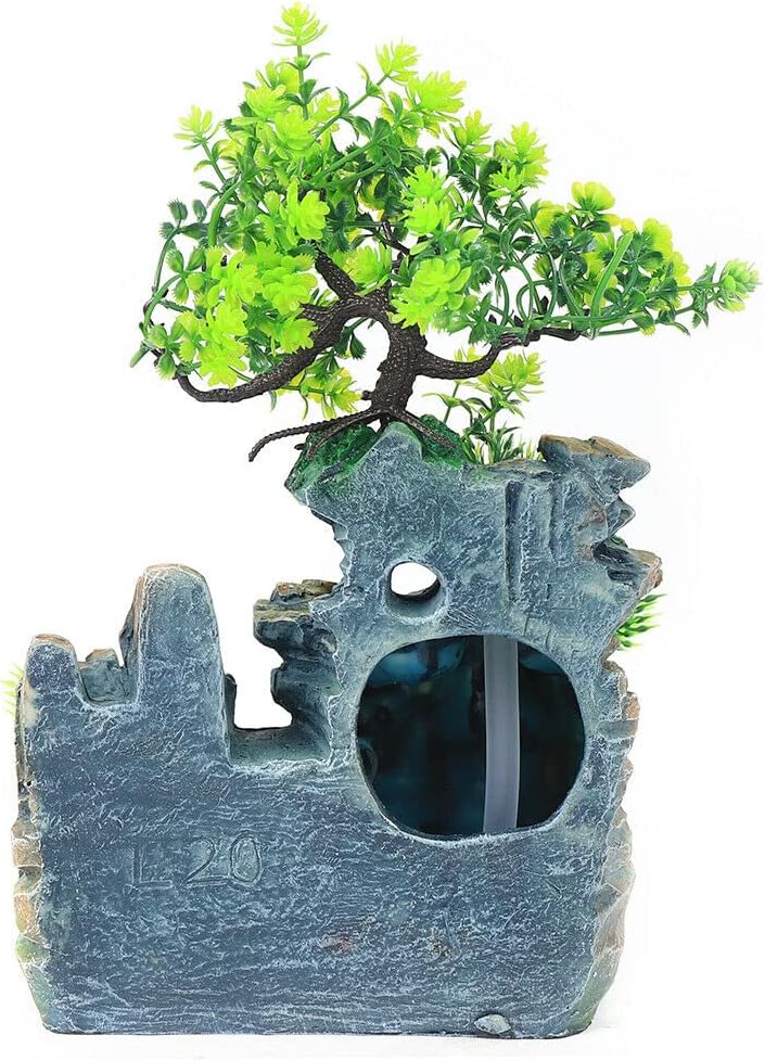 TFCFL Fuente de escritorio de relajación para interiores, cascada, cascada de meditación zen para interiores con fabricante de niebla y luz LED