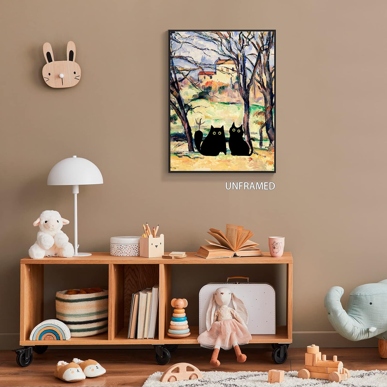 Paul Cezanne Canvas Wall Art Famous Oil Prints Paintings Trees and Houses Funny Black Cat Aesthetic Poster Rustic Farmhouse Cottagecore Landscape