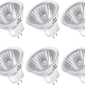 Bombilla halógena MR16 de 50 W regulable de 12 V GU5.3 con base de dos pines con larga vida útil, bombillas MR16 blancas cálidas de 2700 K con Bombilla halógena MR16 de 50 W regulable de 12 V GU5.3 con base de dos pines con larga vida útil, bombillas MR16 blancas cálidas de 2700 K con