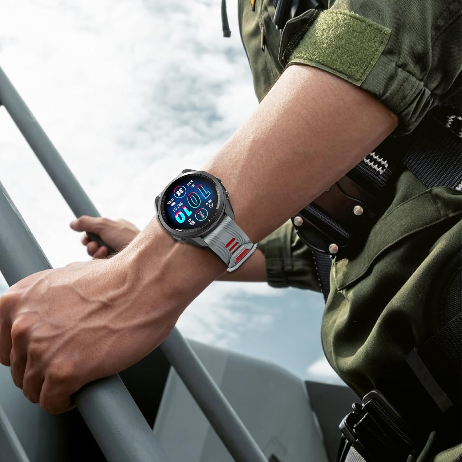 ISABAKE Correa de reloj para Garmin Forerunner 965Forerunner 955Forerunner 945Forerunner 935, bandas de repuesto de silicona suave de 0.866 pulgadas