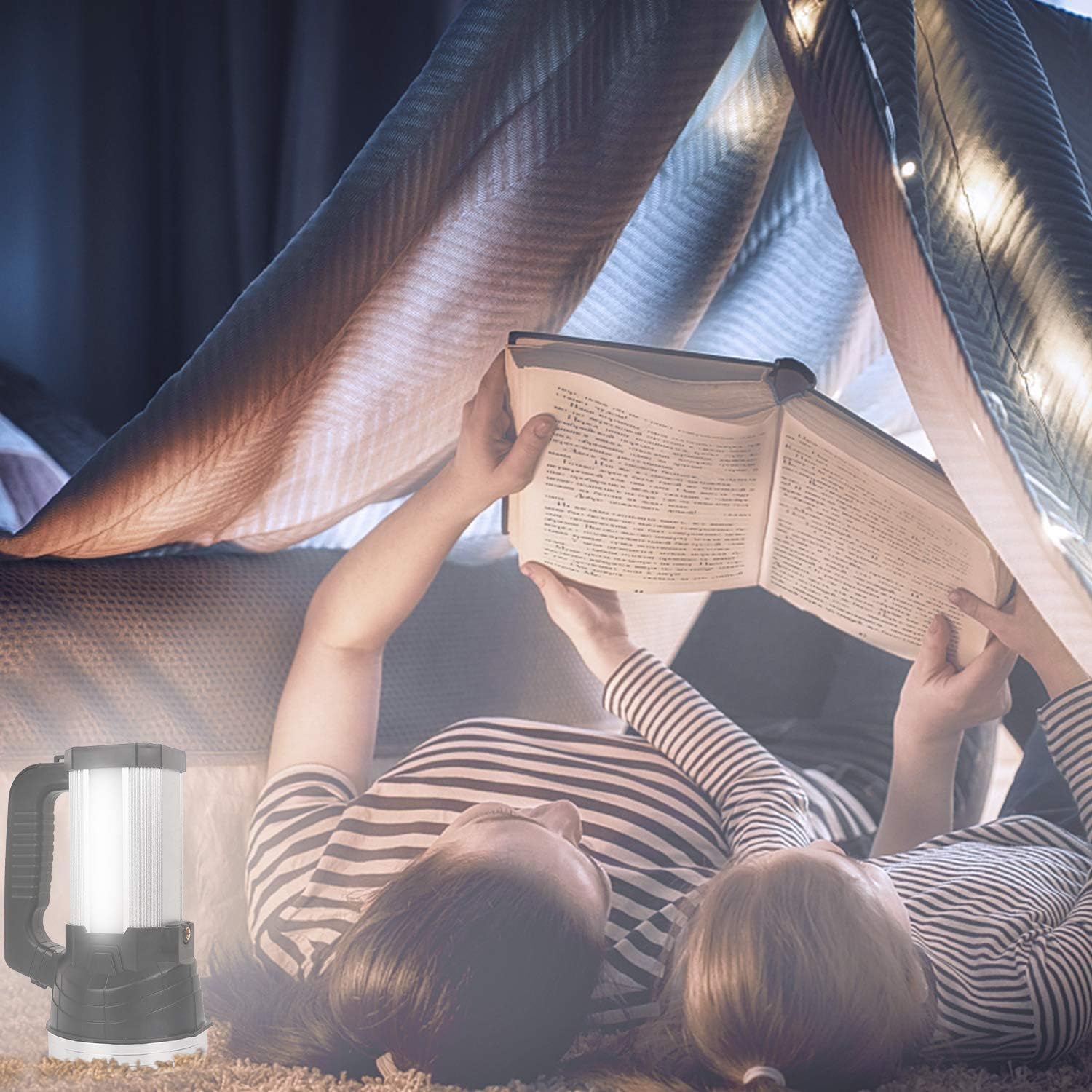 Linterna LED superbrillante de mano recargable 9600 mAh 6000 lúmenes, luz de punto de larga duración, linterna táctica CREE, impermeable, 6 modos de