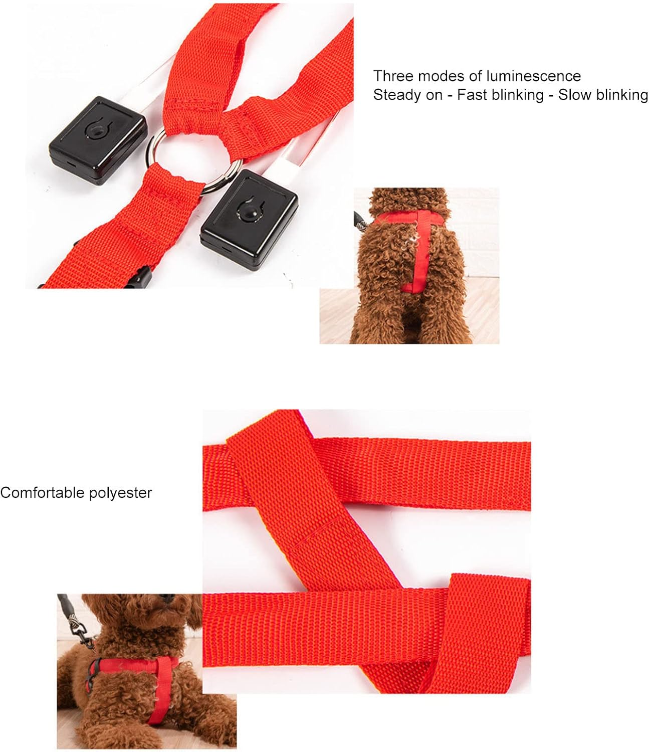 Arnés para perro Super Suave Resistente Al Desgaste Poliéster Medio Perro Chaleco De Entrenamiento LED Arnés Suministros Para Mascotas Para Al Aire