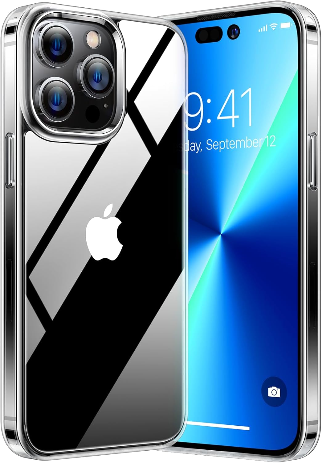 TORRAS Funda transparente de diamante para iPhone 15 Pro Max antiamarilleo protección contra caídas de grado militar de 12 pies a prueba de golpes,