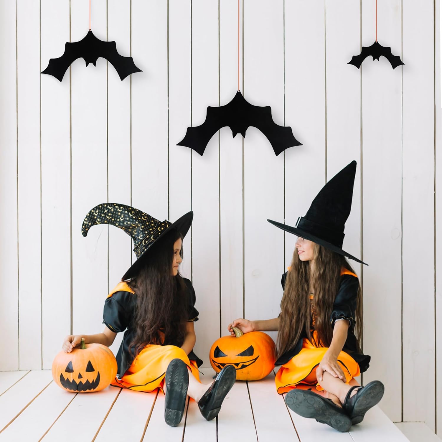 BVLFOOK Decoración de pared de murciélagos, 3 piezas de murciélagos de metal, decoración de Halloween, calcomanías colgantes para decoración del