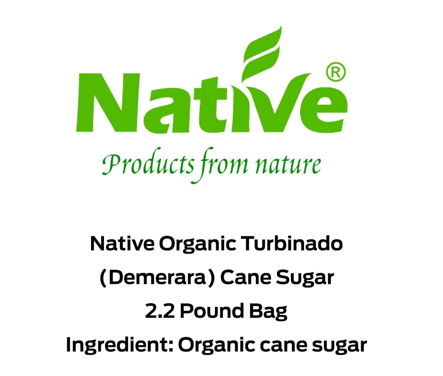 Native Organic – Azúcar de caña turbinado (Demerara), 2.2 libras (paquete de 12)