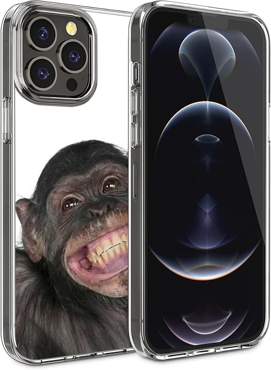 Funda compatible con iPhone 13 Pro Max, funda divertida y linda para teléfono a prueba de golpes, funda transparente
