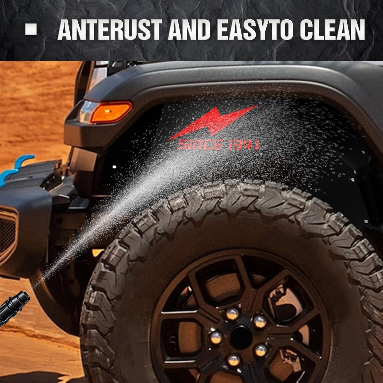 Protector de guardabarros interior delantero compatible con Jeep Wrangler JL JLU y Gladiator JT 24 puertas 2018 2019 2020 2021 2022 2023 2024 Jeep