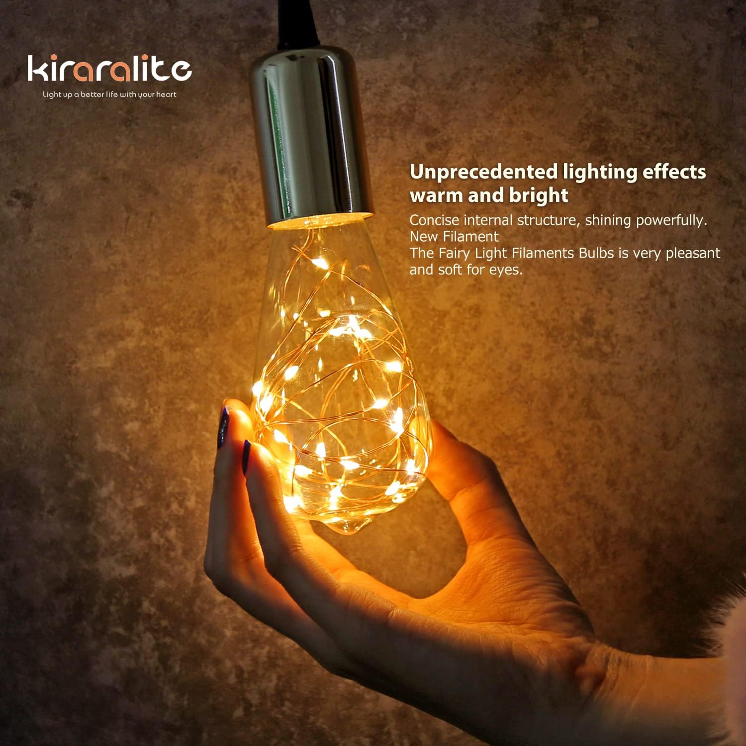 ST64 Bombilla LED decorativa de hadas, paquete de 4 bombillas de 2 W equivalentes a 20 W, blanco suave 2700 K, base E26 estrellada decorativa de