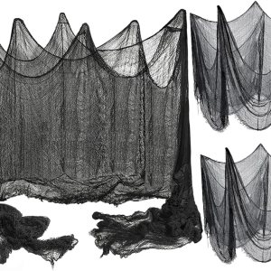 2 piezas de 78 x 100 pulgadas y 1 pieza de tela espeluznante negra de 78 x 200 pulgadas. Decoraciones de Halloween espeluznantes colgantes para 2 piezas de 78 x 100 pulgadas y 1 pieza de tela espeluznante negra de 78 x 200 pulgadas. Decoraciones de Halloween espeluznantes colgantes para