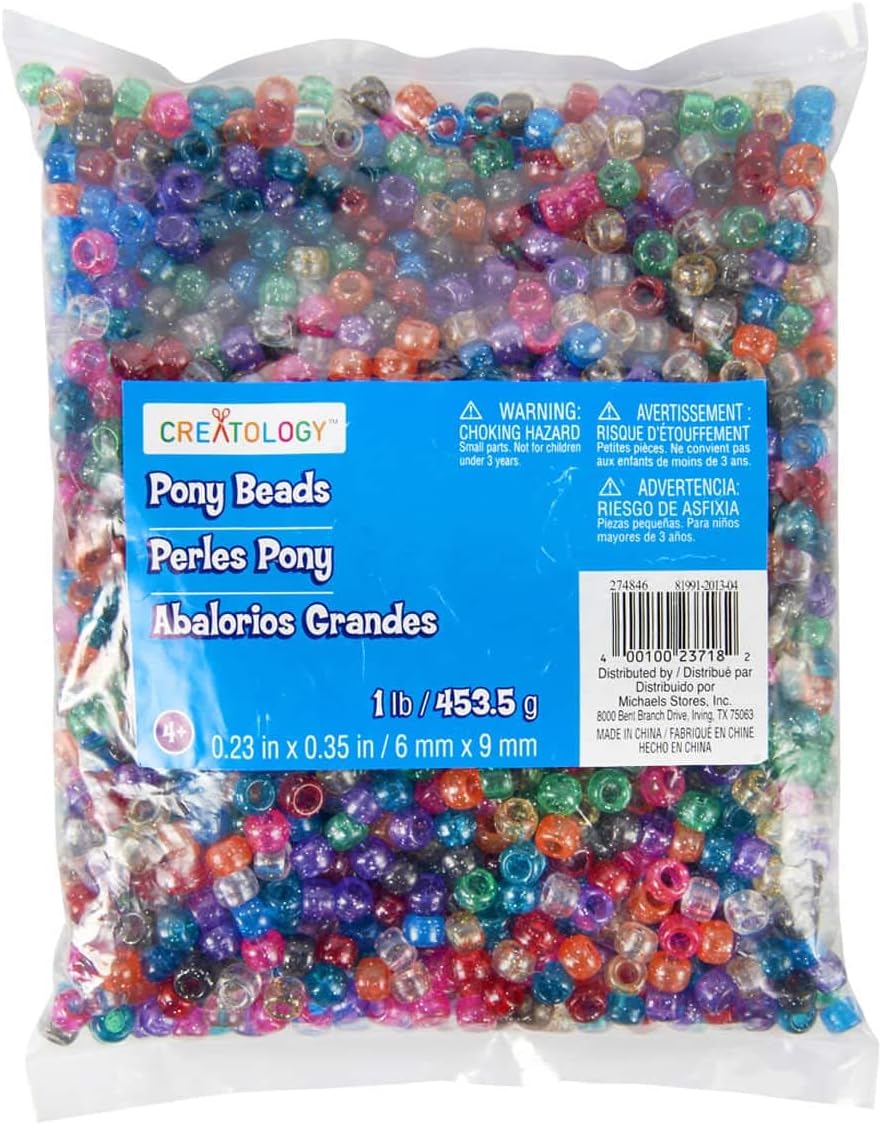 Michaels – Cuentas de poni multicolor de 1 libra por Creatology, 0.236in x 0.354in