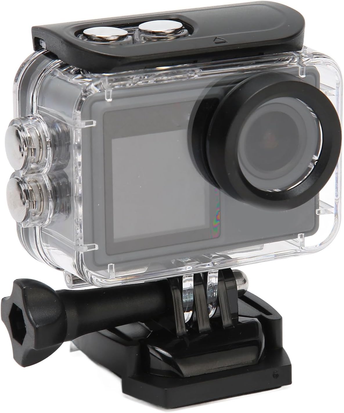 Cámara de acción 4K 30fps WiFi Cámara de acción con pantalla doble, cámara deportiva impermeable subacuática de 98 pies con control remoto y