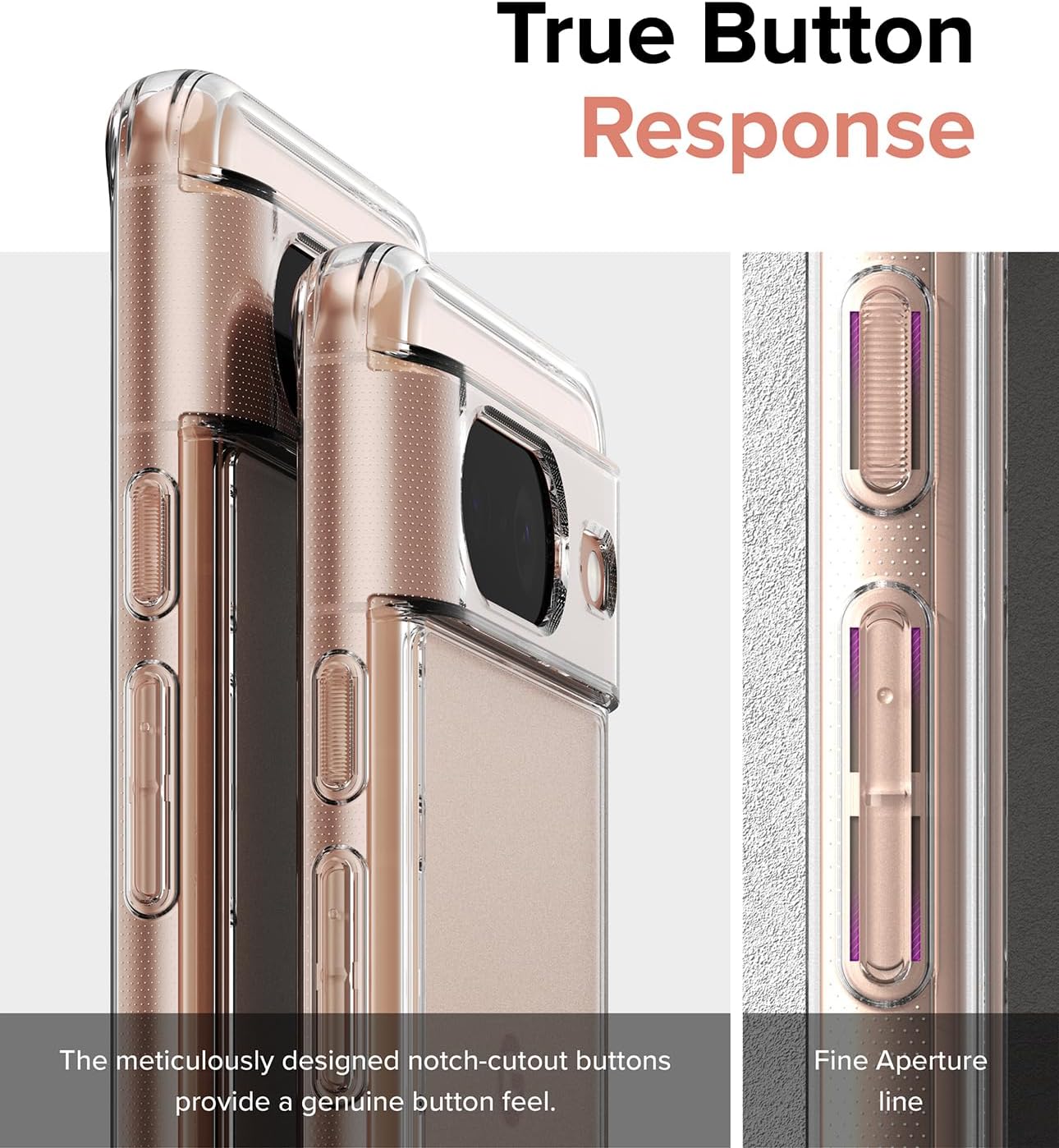 Ringke Fusion evita manchas grasas Compatible con Google Pixel 8, tecnología antihuellas fáciles de sostener, se siente aterciopelada suave funda