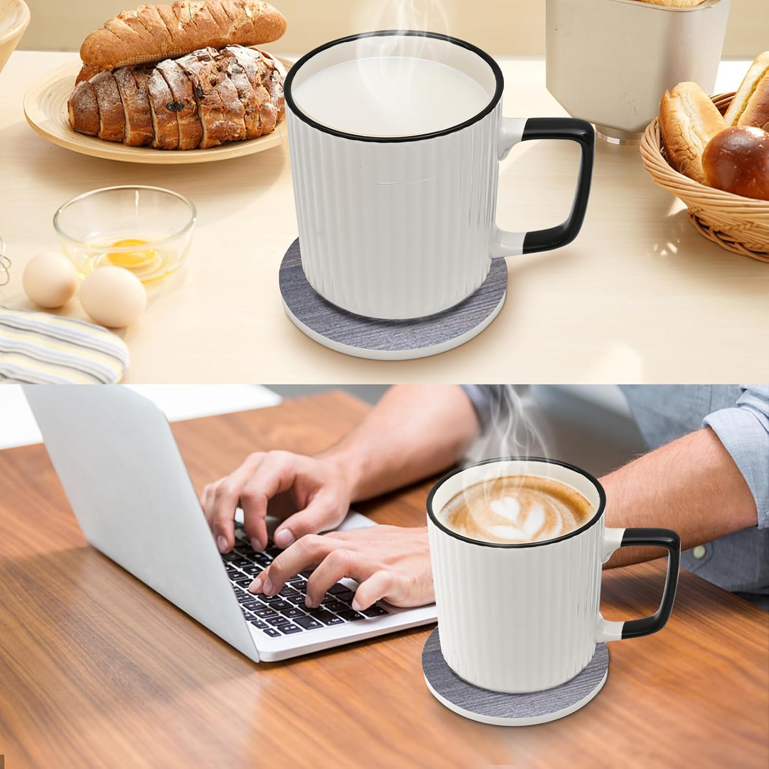 Posavasos para bebidas, juego de 6 posavasos absorbentes con soporte, posavasos para bebidas para protección de mesa, posavasos de cerámica para
