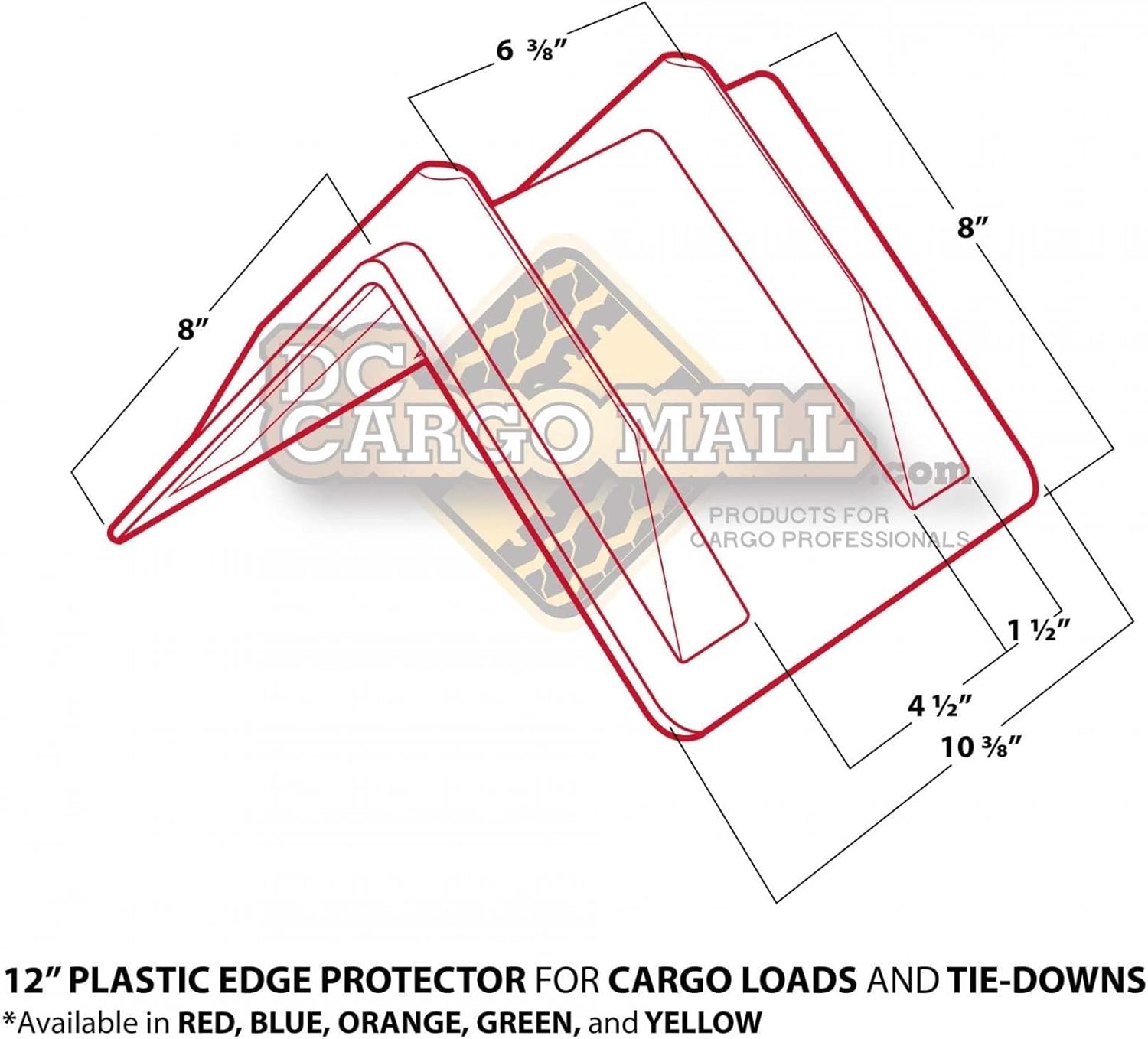 DC Cargo – Protectores de borde resistentes, 8 x 8 x 12 pulgadas (paquete de 8) protectores de correa para equipos de plataforma plana, soluciones