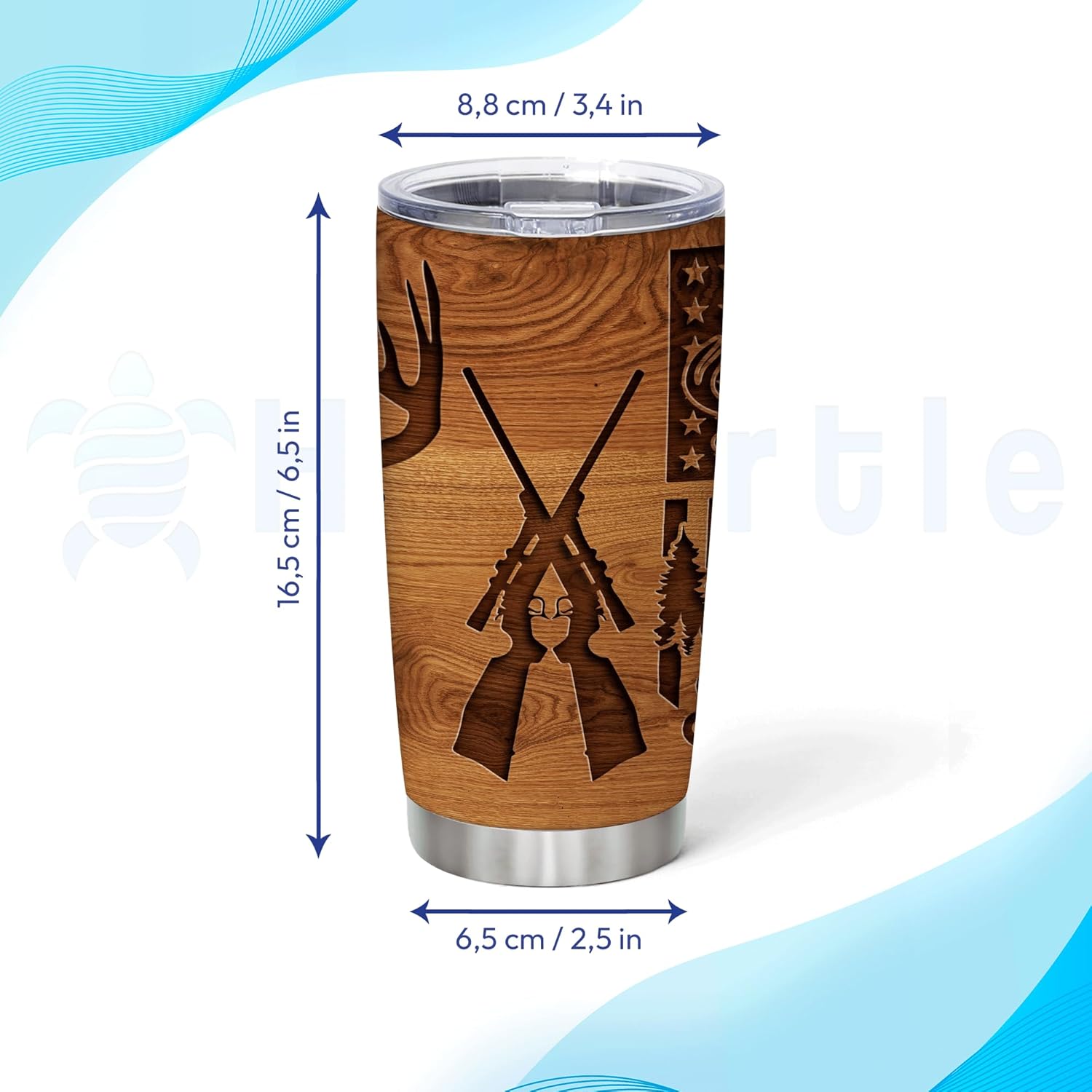 Hyturtle Regalos personalizados de caza para hombres, vaso de caza de ciervos, taza de café de viaje de 20 onzas, acero inoxidable, regalo del día