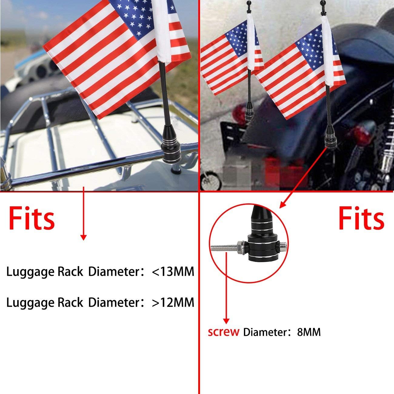 Motocicleta de color vivo resistente a la decoloración de 6 x 9 pulgadas con soporte de asta de bandera para Honda Goldwing CB VTX CBR Yamaha para