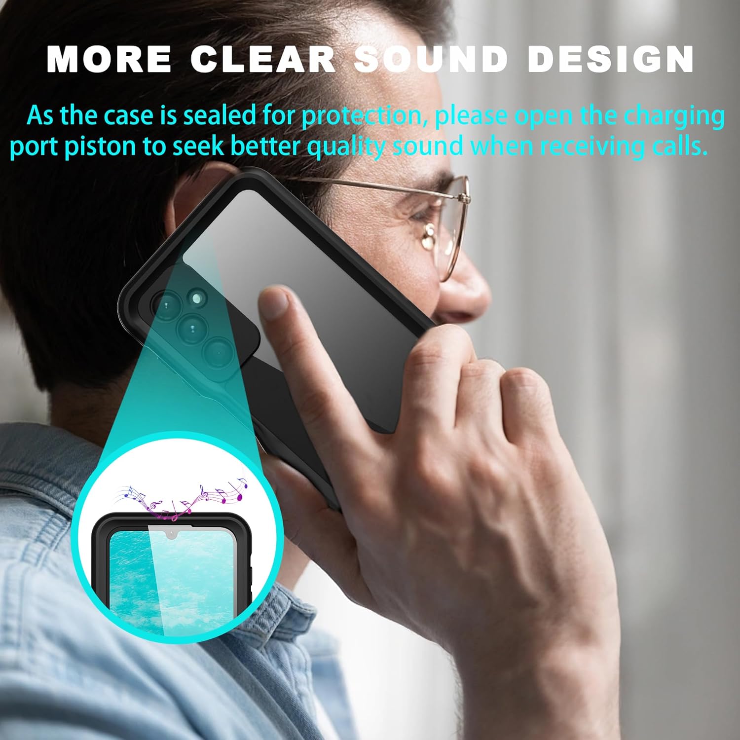 Funda impermeable para teléfono Samsung Galaxy A24 4GA25 5G, protector de pantalla y lente transparente, protector de cuerpo completo, resistente a