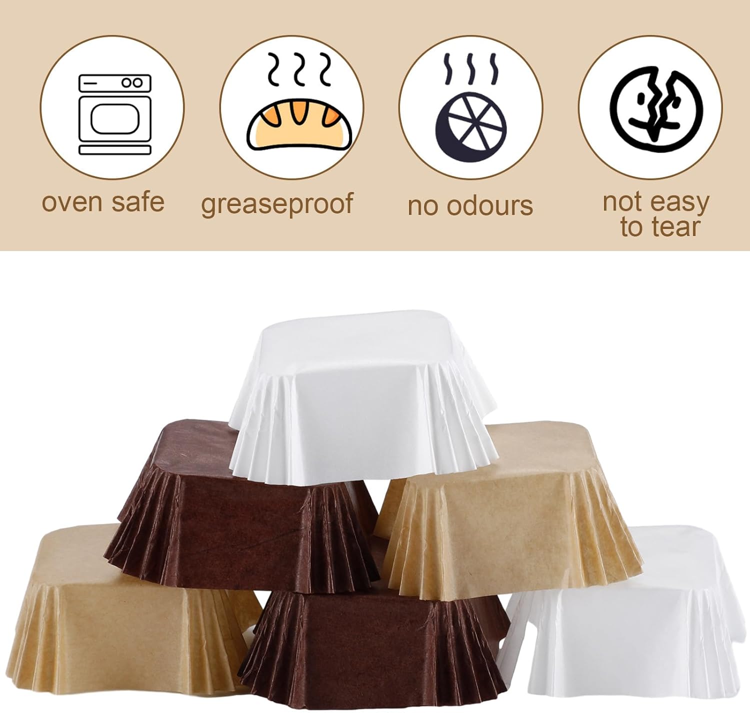 Layhit 900 forros cuadrados para cupcakes, tazas de papel para hornear, a prueba de grasa, envoltorios de magdalenas, forros para magdalenas, bodas,
