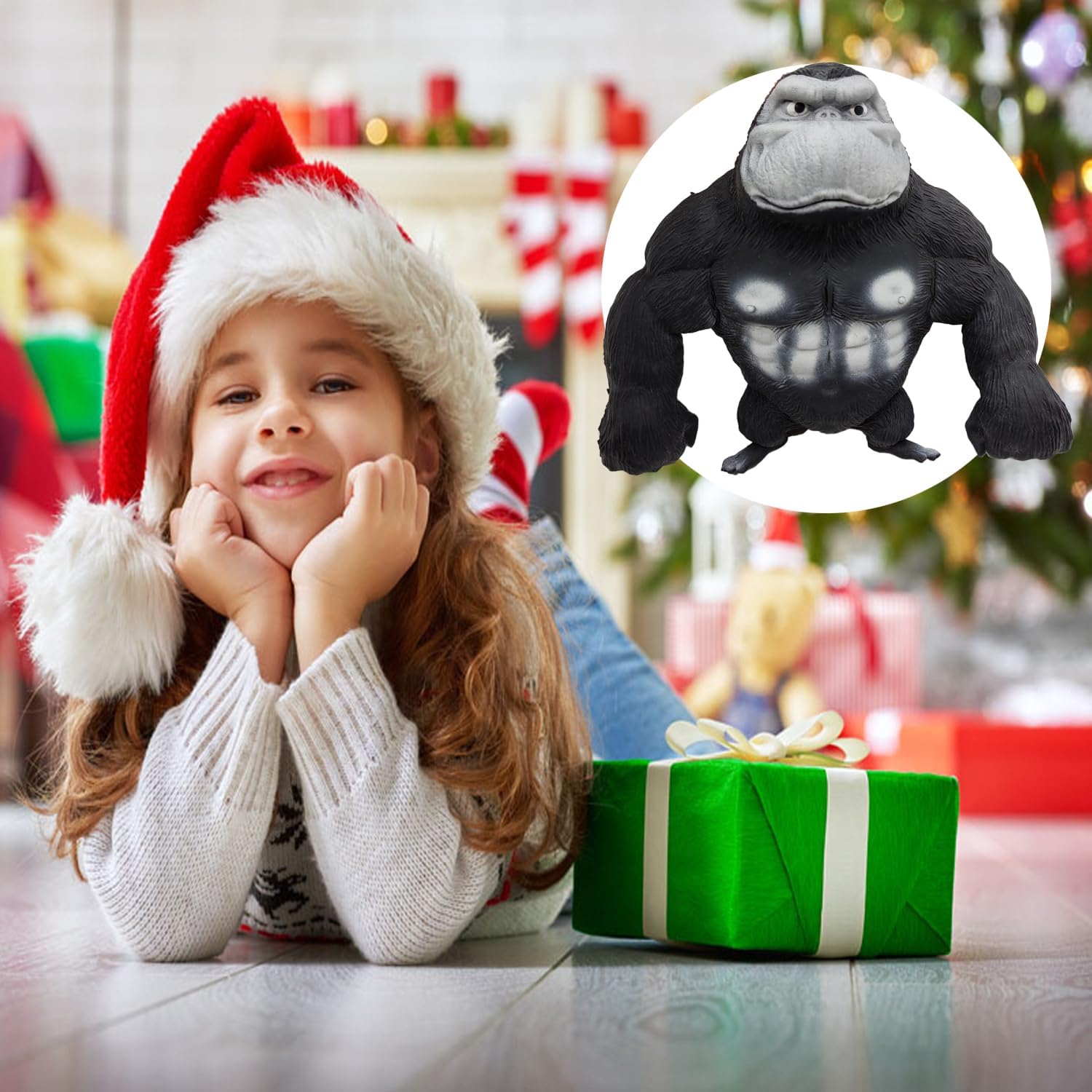 Gorila elástica de mono blando grande, juguete sensorial para aliviar el estrés para niños y adultos, juguete de mono de goma para autismo, TDAH,
