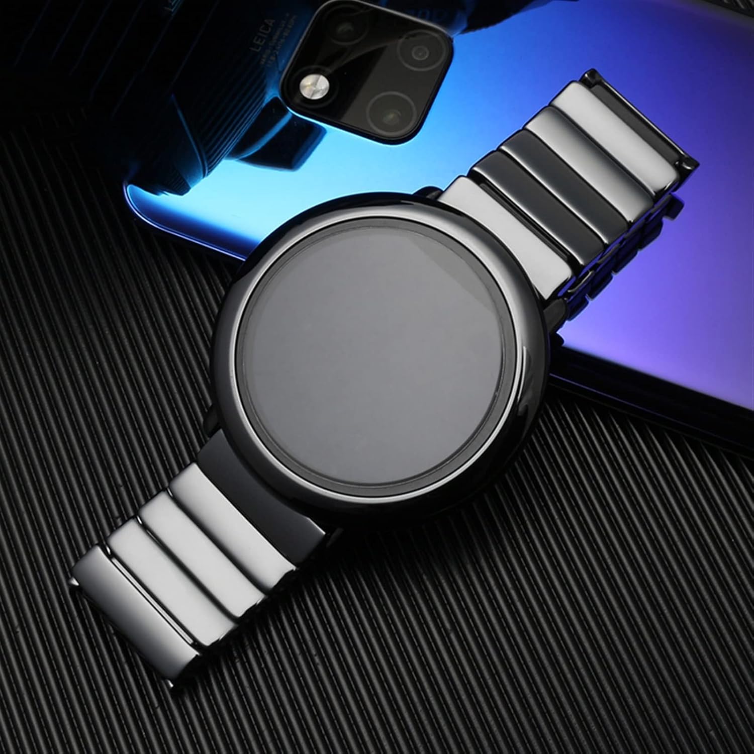 RAYESS Correa de reloj inteligente de 0.787in 0.866in pulsera de cerámica para Samsung Gear S2 S3 S4 correa de repuesto para Huawei watch2 Pro gt2