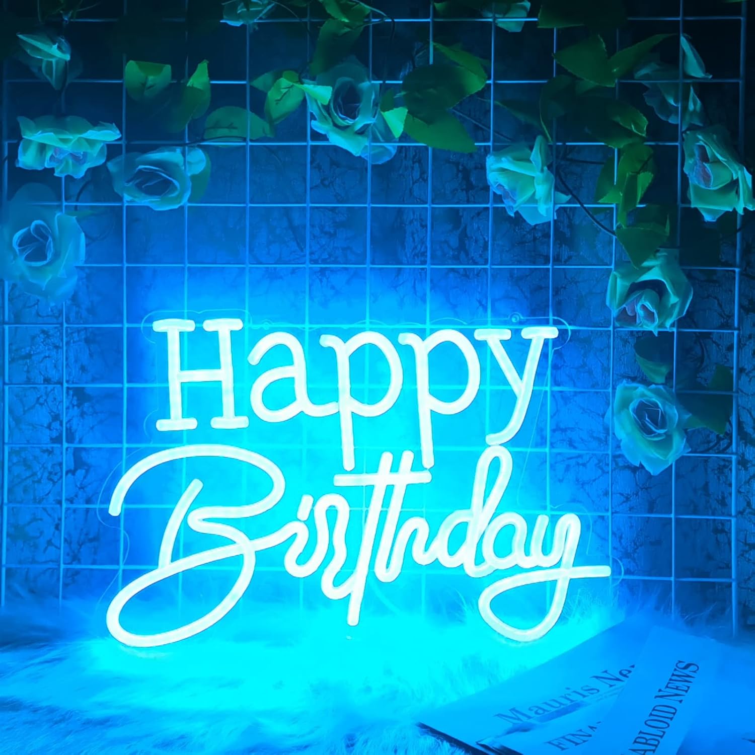 Letrero de neón LED azul hielo para decoración de pared, fiesta, dormitorio, habitación, hogar, cumpleaños, decoración de Navidad, regalo de
