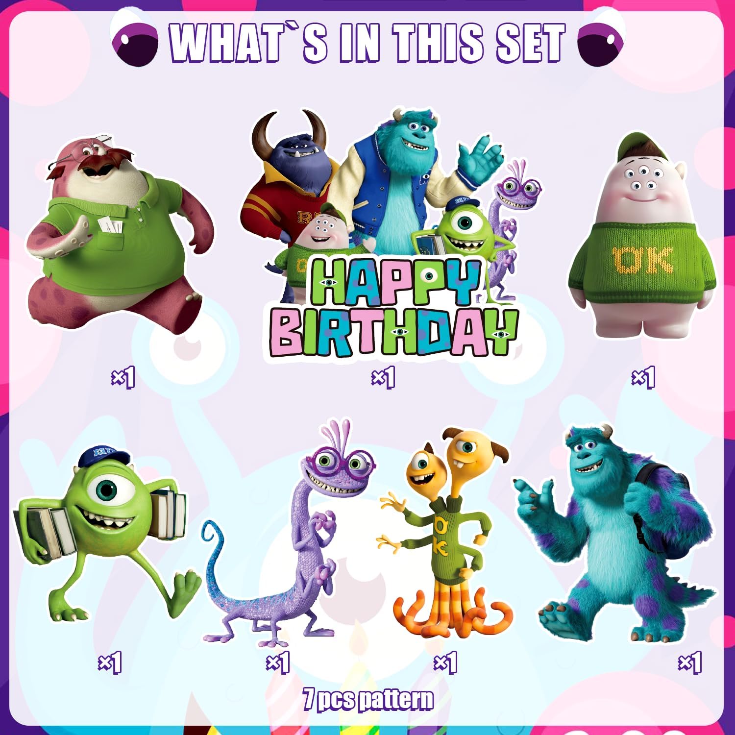 7 piezas de decoración de cumpleaños de película con estacas, suministros de fiesta de película, decoración de césped al aire libre para niños y