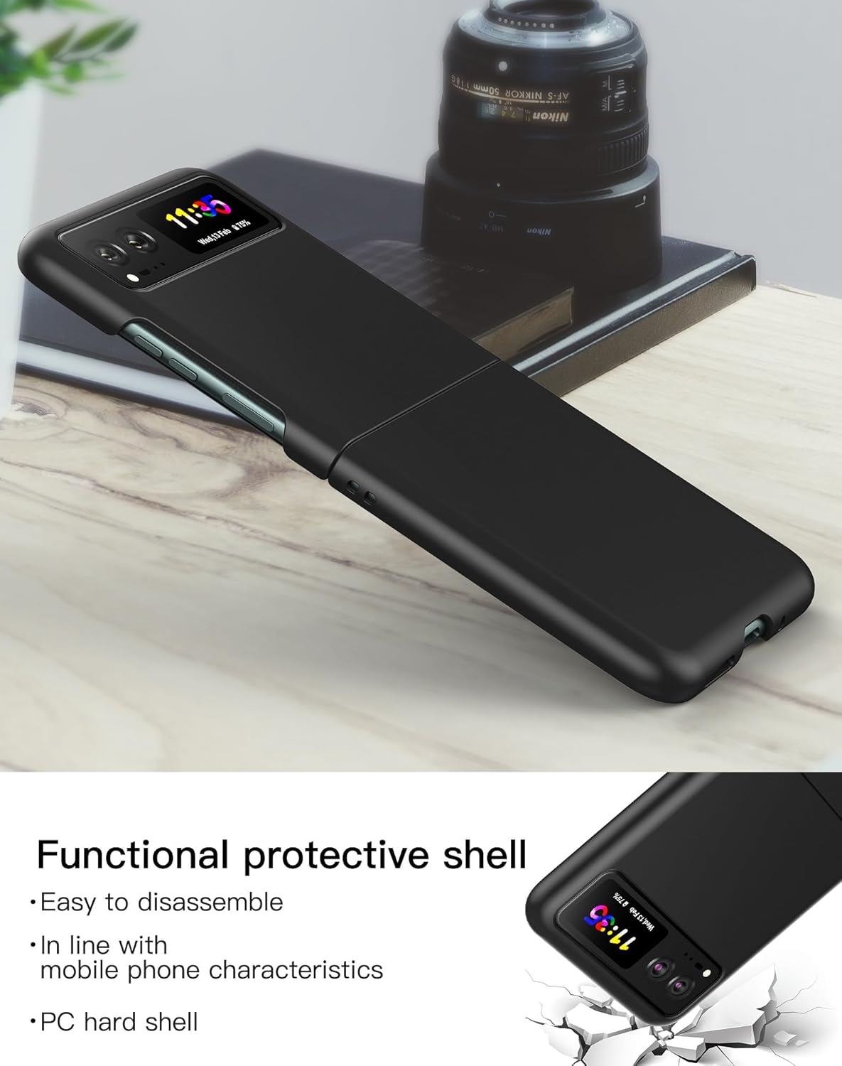 Foluu Funda para Motorola Razr 2023 no es compatible con Razr Plus 2023, funda delgada para Moto Razr 2023, ultra delgada, de policarbonato mate con