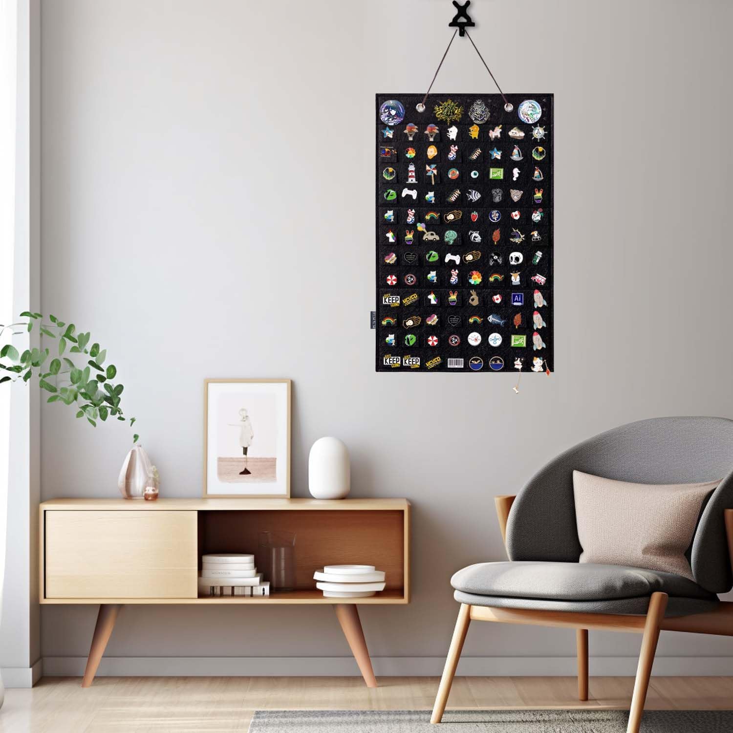Estuche de exhibición de colección de pines, organizador de broches para colgar en la pared, tablero de pines para pines esmaltados, soporte de