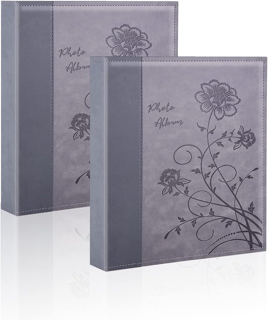 Artmag Álbum de fotos de 5 x 7 pulgadas, 2 paquetes de páginas transparentes con bolsillos, cubierta de cuero, libro deslizante para álbum de fotos,
