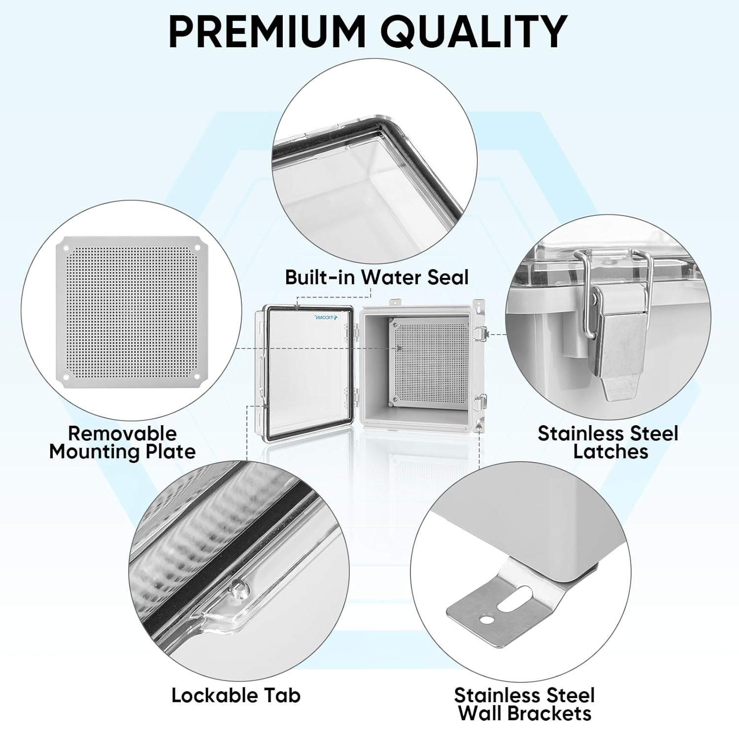 Caja de conexiones eléctrica impermeable IP67+20 PC IP68 Kit de glándula de cable impermeable